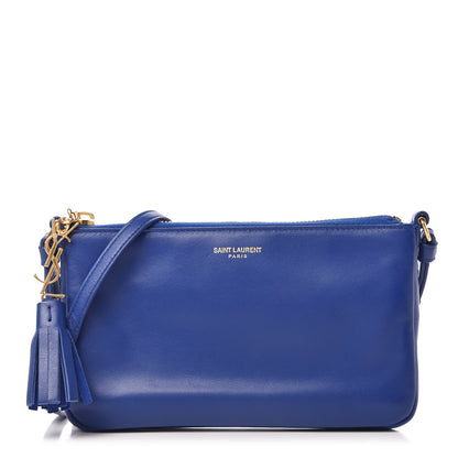 Saint Laurent Calfskin Monogram Phone Pouch Crossbody Bag Blue Majorelle 1 of 11