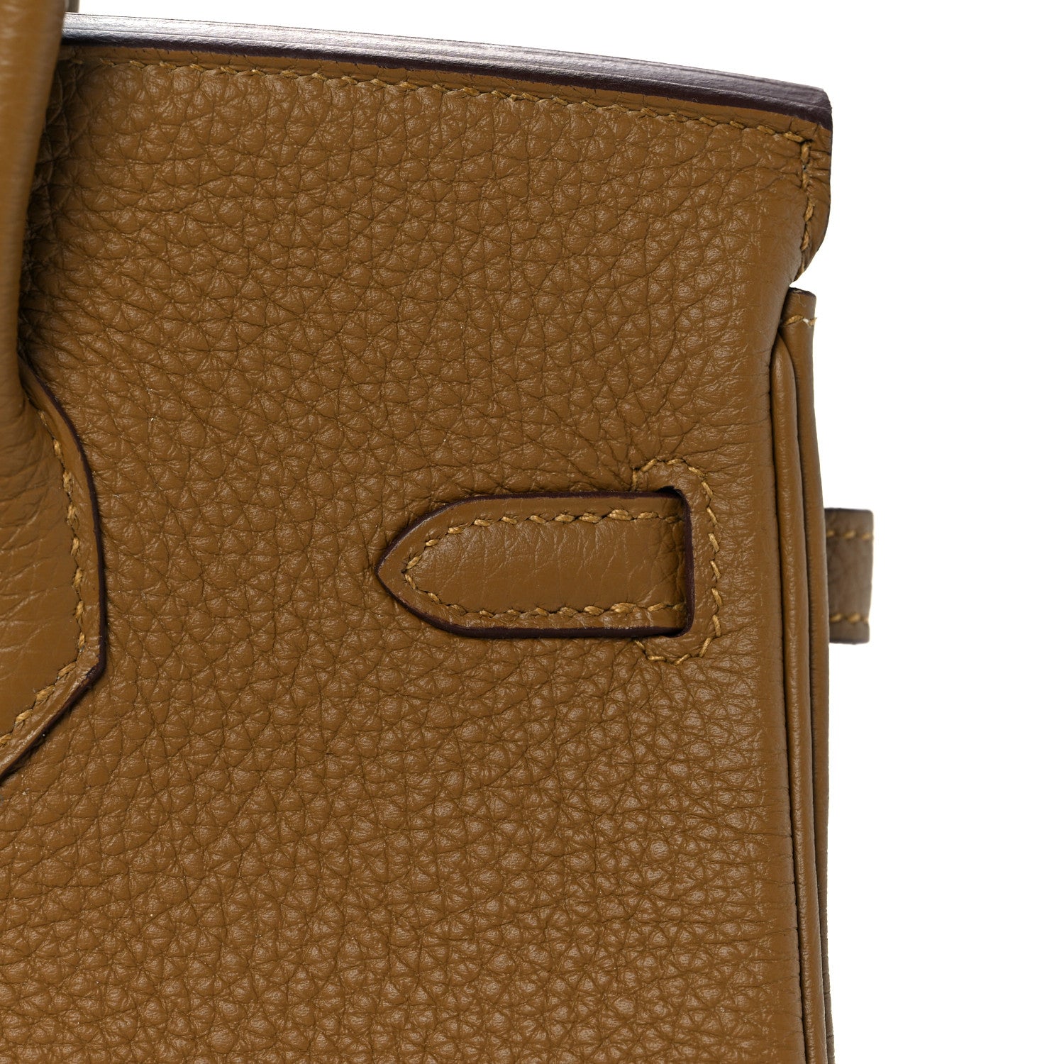 Hermes Togo Verso Birkin 25 Bronze Dore Bleu Brume 10 of 34