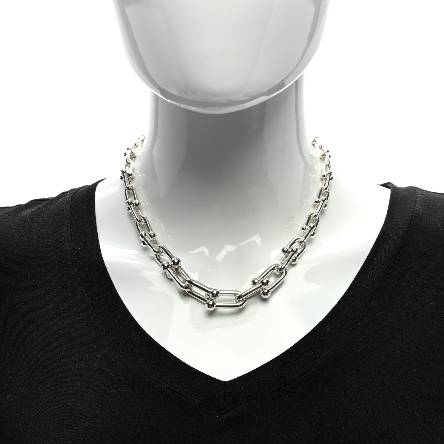 Tiffany Sterling Silver HardWear Graduated Link Necklace 2 of 4