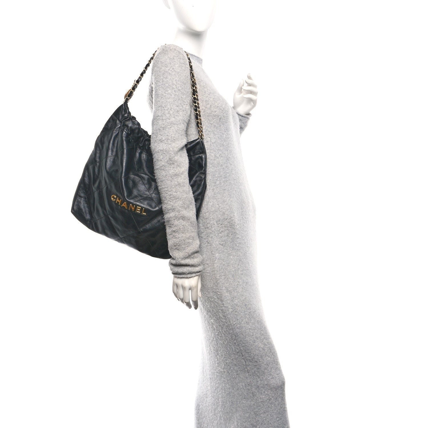 Chanel Shiny Calfskin Quilted Chanel 22 Black 2 of 12