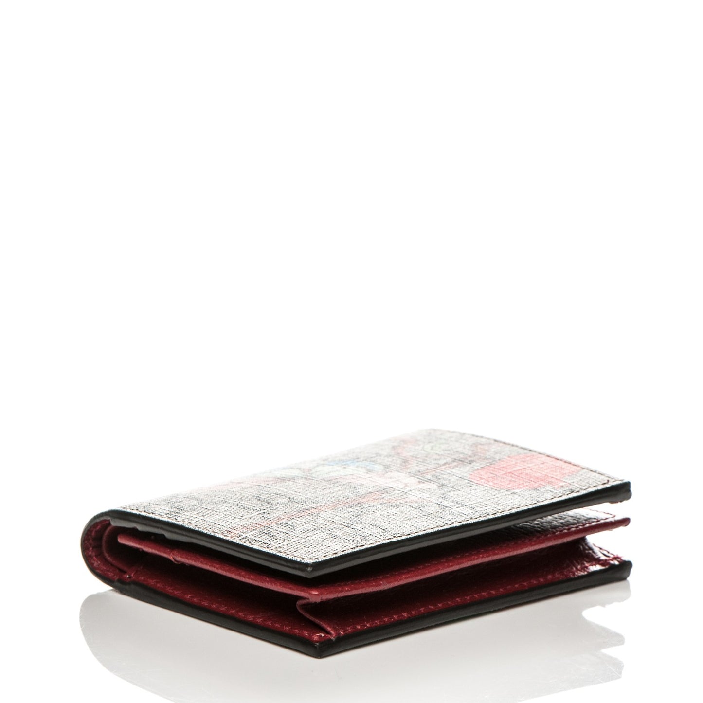 GG Supreme Monogram Tian Card Case Beige Multicolor Red