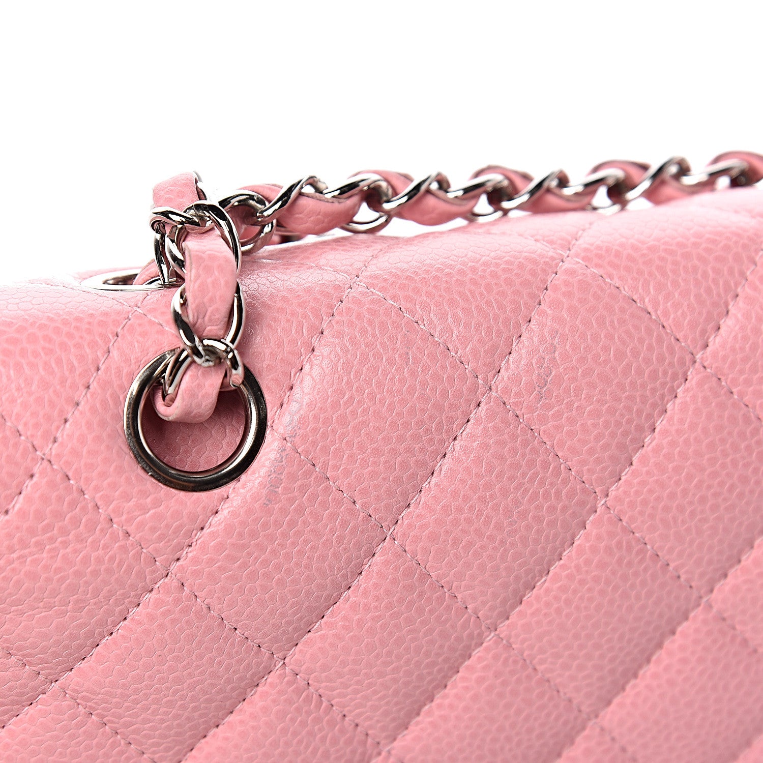 Chanel Caviar Quilted Medium Double Flap Pink 12 of 17