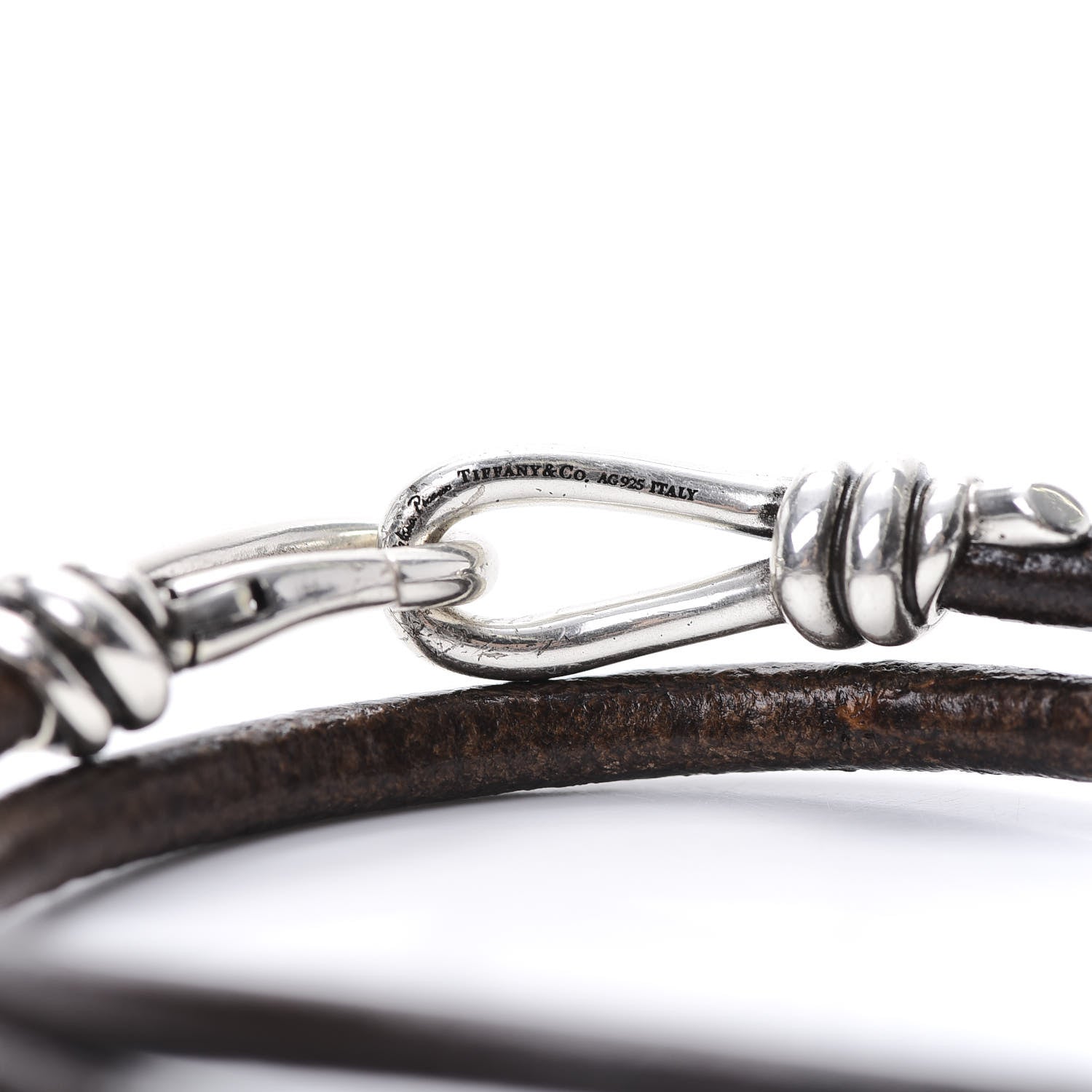 Tiffany Sterling Silver Leather Paloma Picasso Knot Double Wrap Bracelet 4 of 4