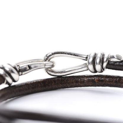 Tiffany Sterling Silver Leather Paloma Picasso Knot Double Wrap Bracelet 4 of 4