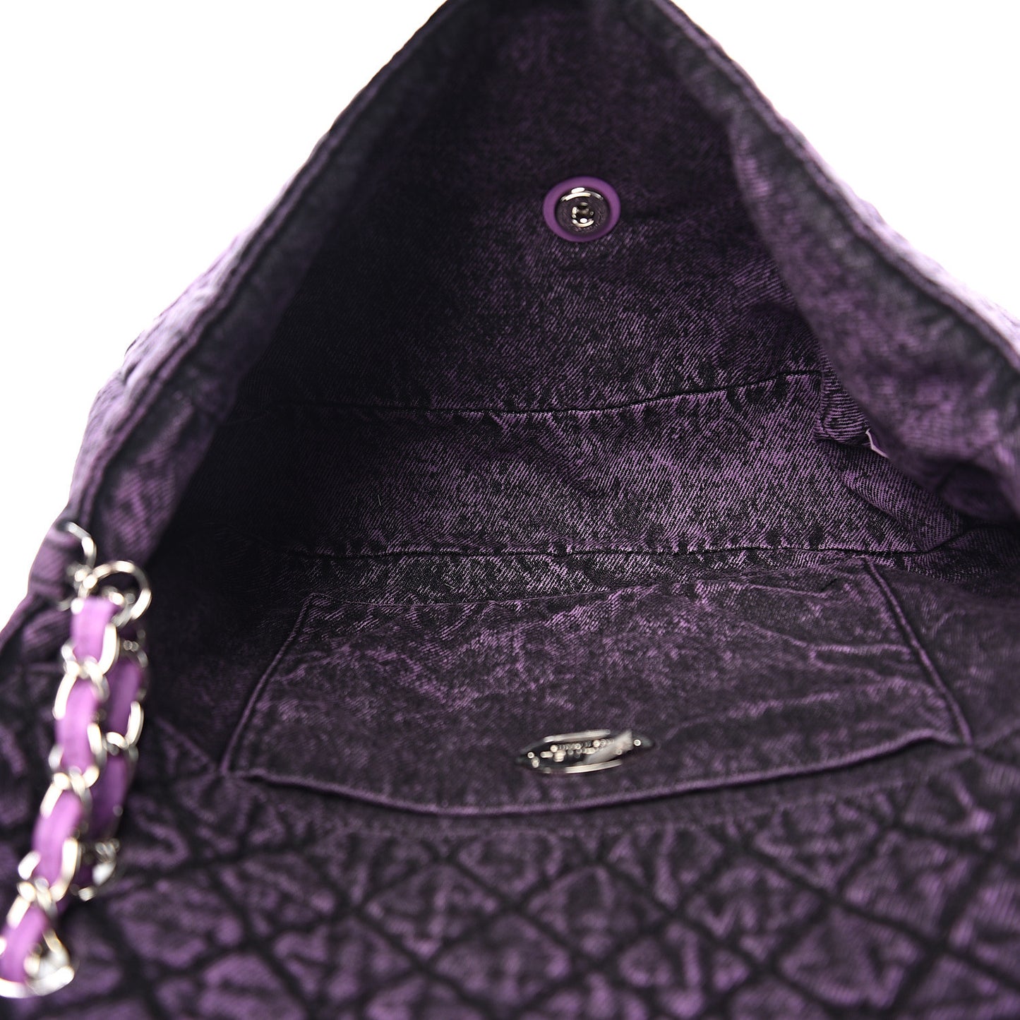 Denim Quilted Denimpression Flap Purple Black