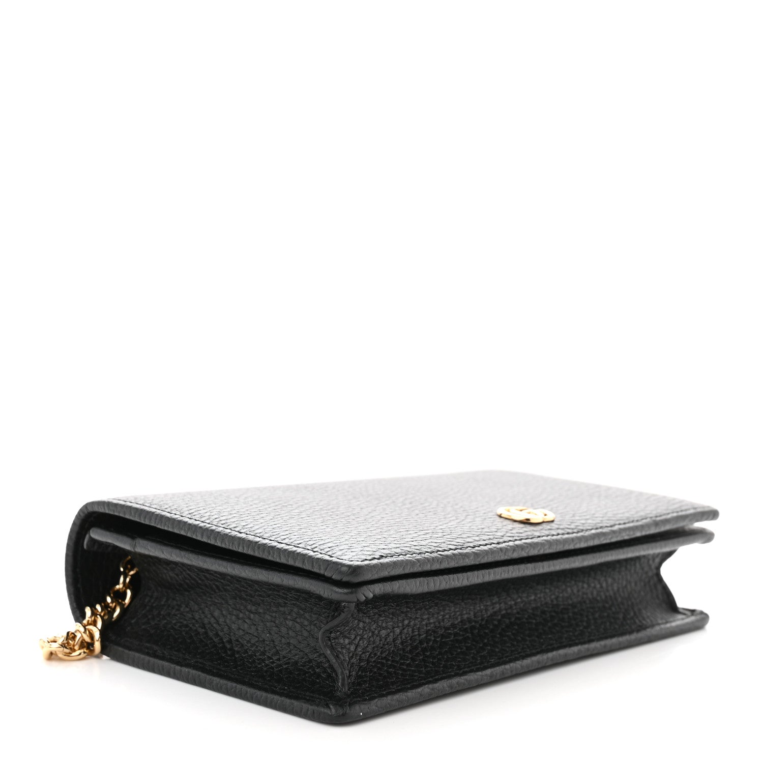 Gucci Calfskin Mini GG Marmont Chain Wallet Black 4 of 9