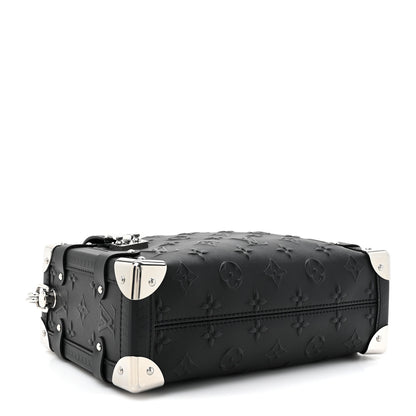 Louis Vuitton Calfskin Debossed Monogram Side Trunk Black 4 of 9