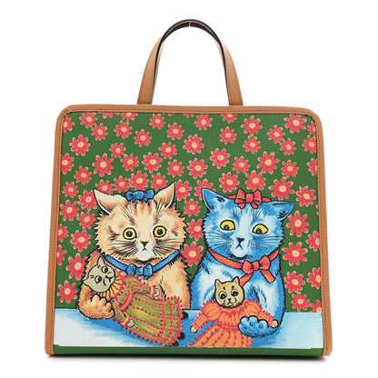 Gucci Canvas Kitten Print Children Tote Green 1 of 10
