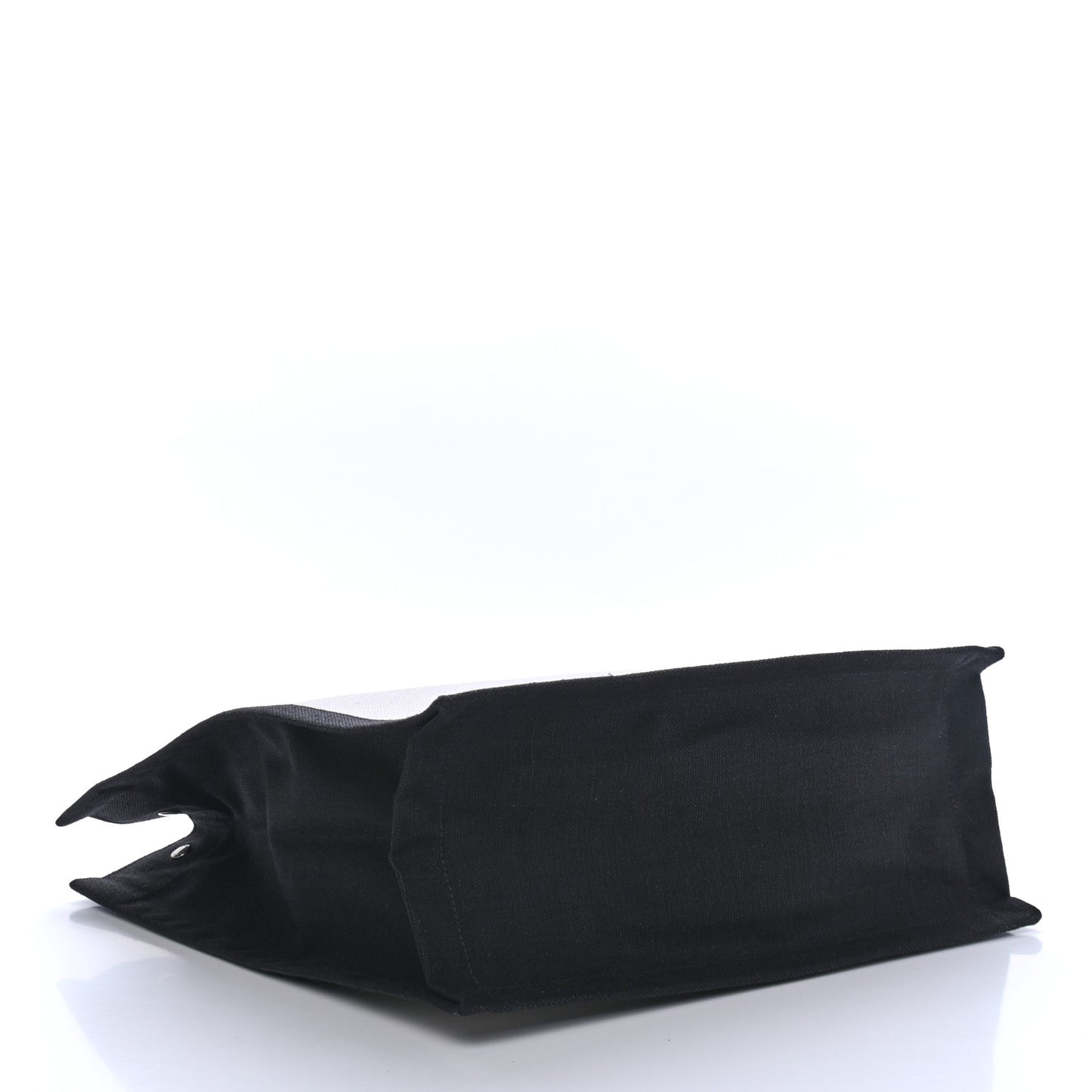 Linen Calfskin Rive Gauche North South Tote White Black