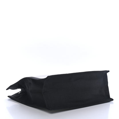 Saint Laurent Linen Calfskin Rive Gauche North South Tote White Black 3 of 4