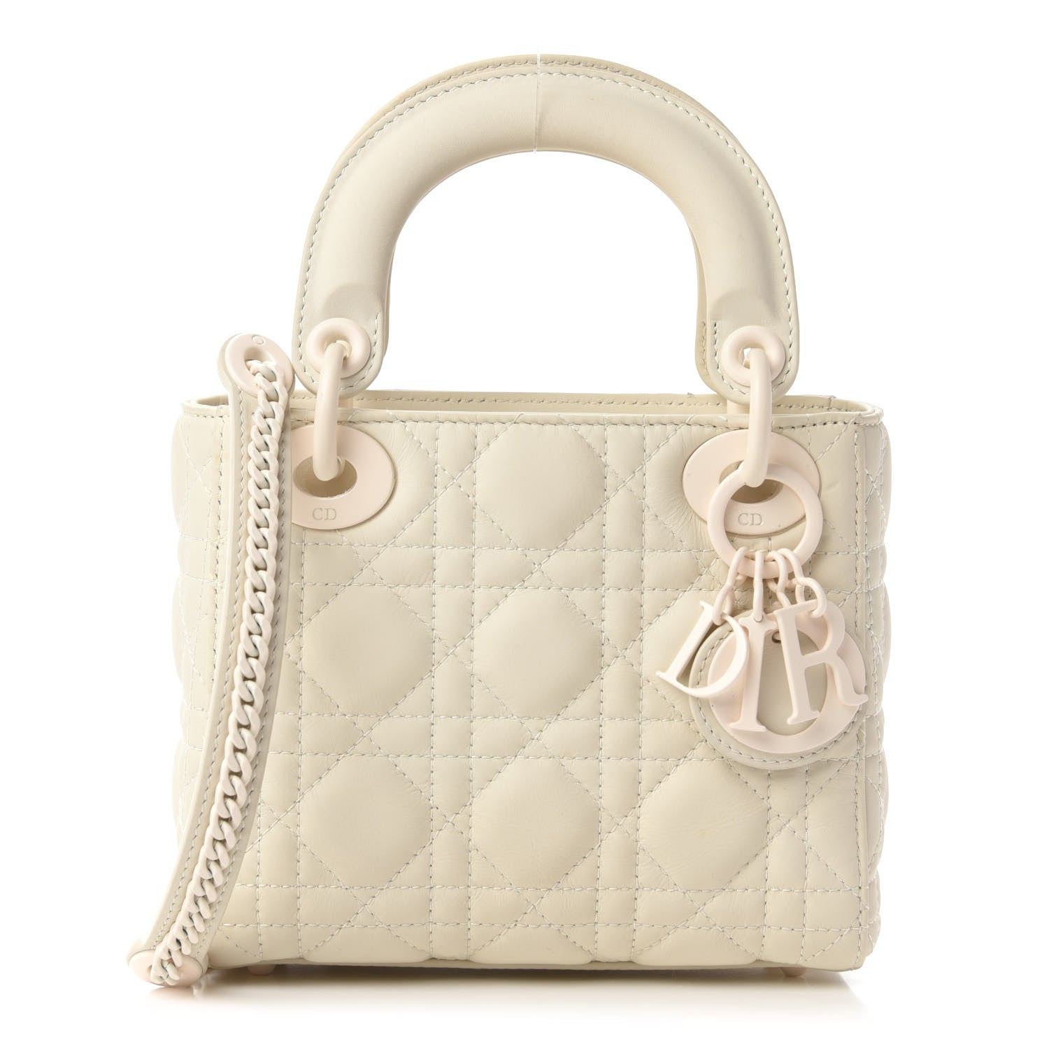 Christian Dior Ultra Matte Calfskin Cannage Mini Lady Dior White 1 of 10