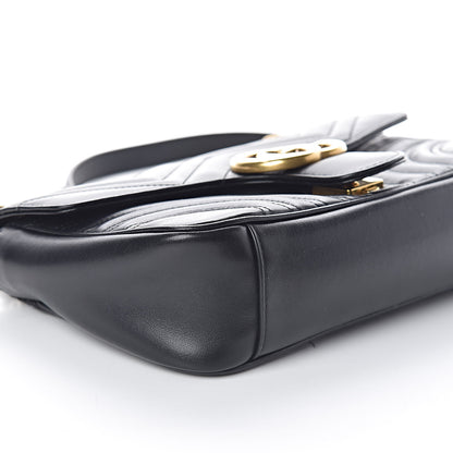 Gucci Calfskin Matelasse Small GG Marmont Shoulder Bag Black 8 of 10
