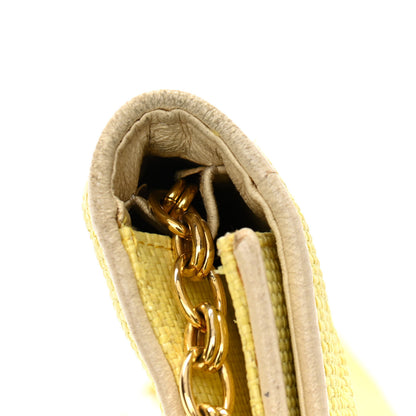 Chanel Straw Woven Quilted Flap Yellow 13 of 21