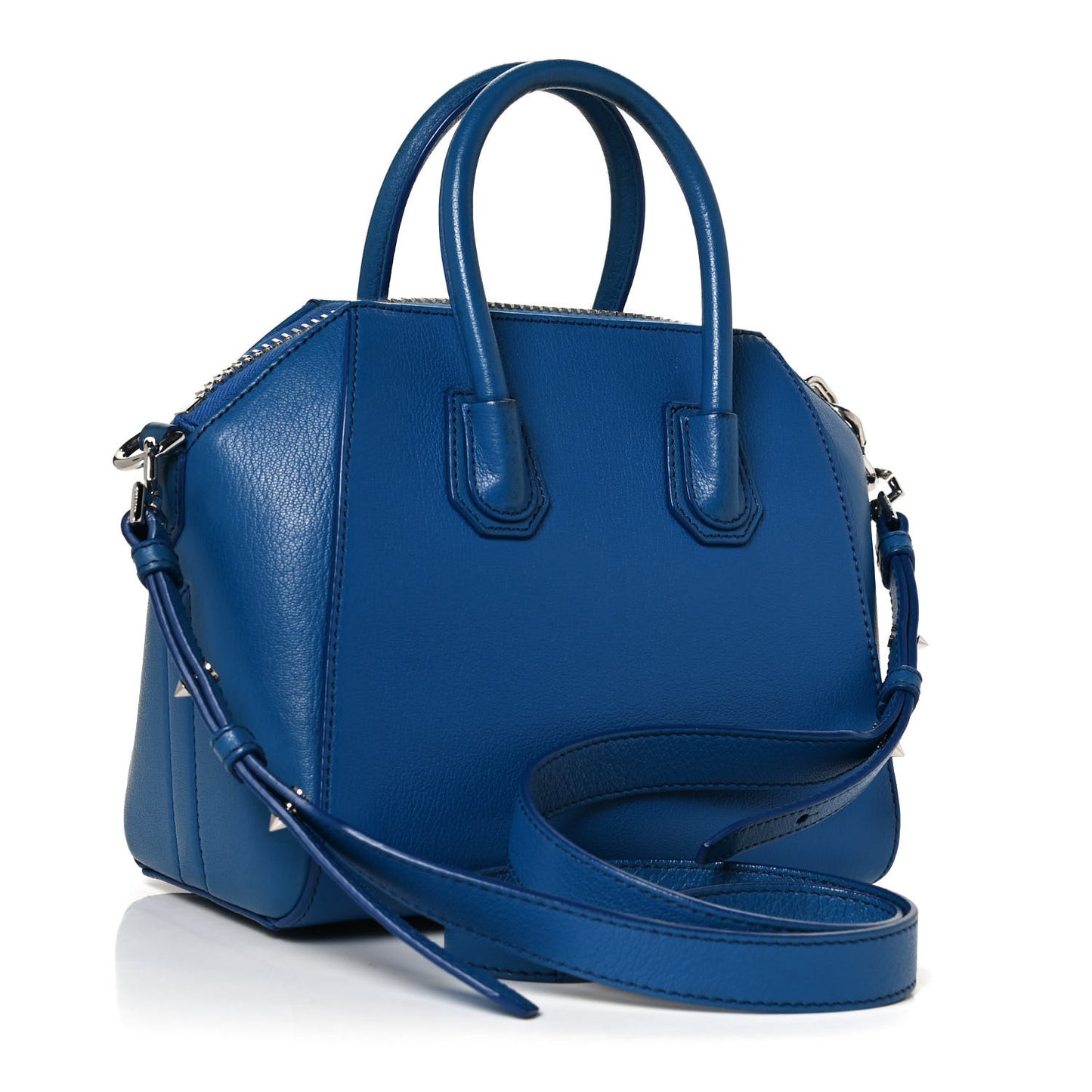 Sugar Goatskin Mini Antigona Indigo Blue