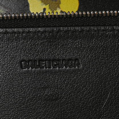 Balenciaga Calfskin Floral Print Small Gossip Bag Black 6 of 8