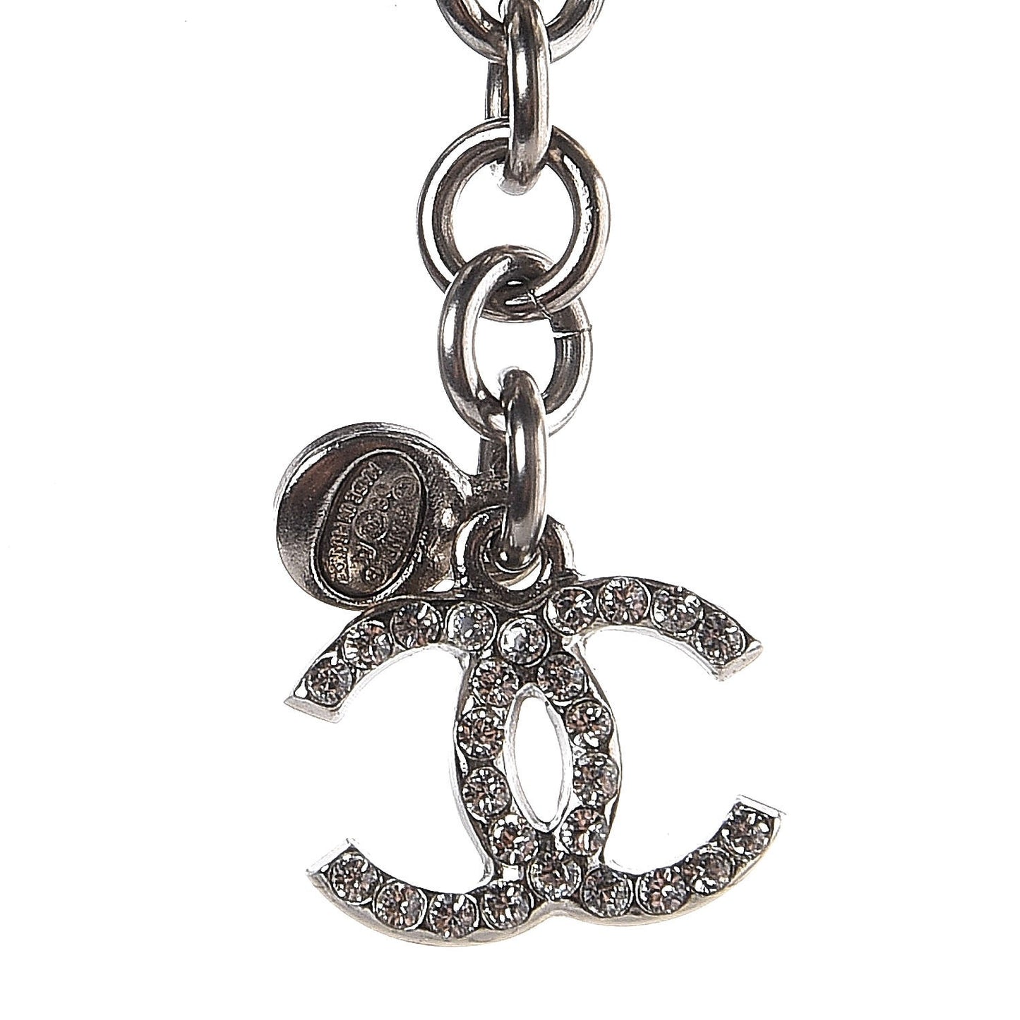 Pearl Crystal CC Short Necklace Silver