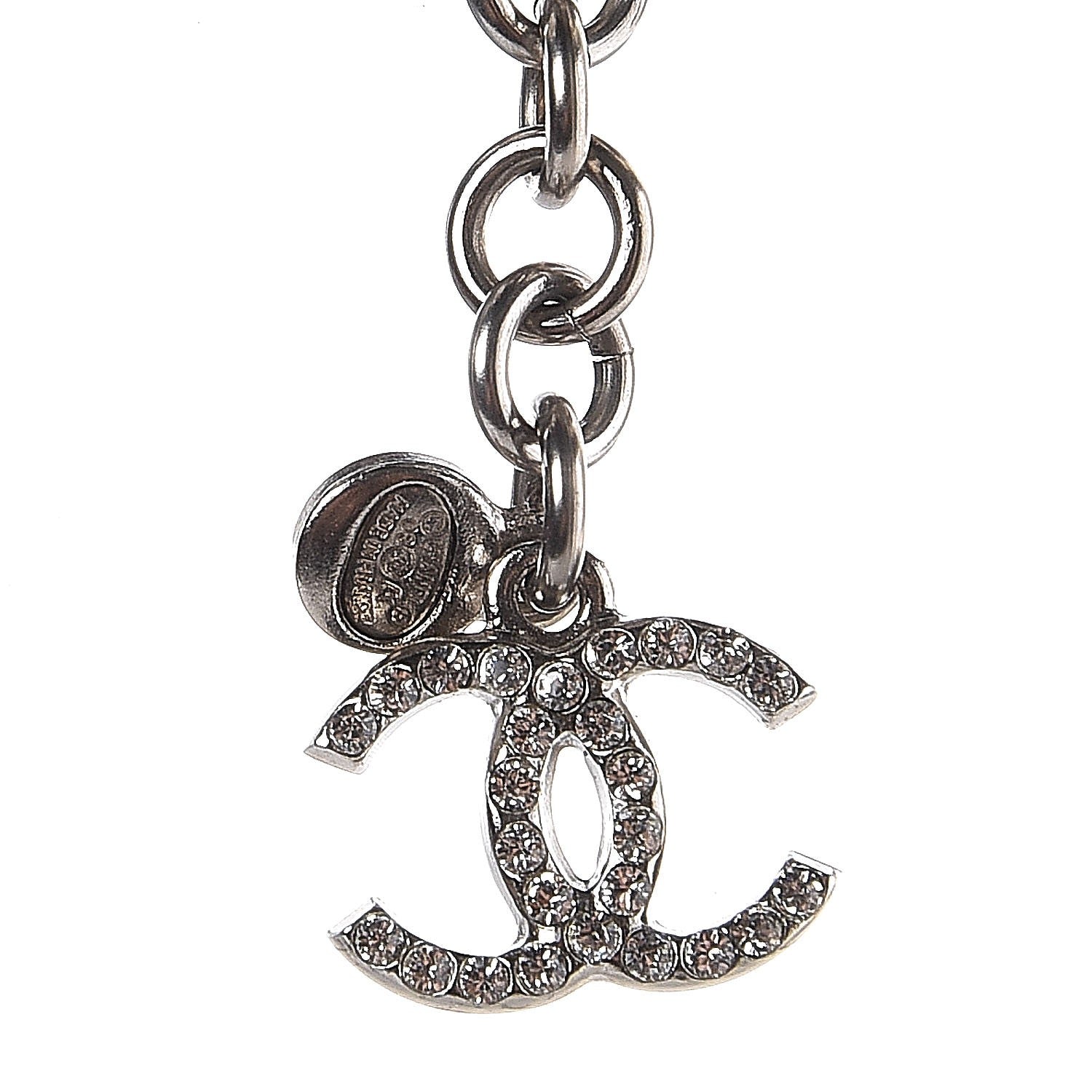 Chanel Pearl Crystal CC Short Necklace Silver 5 of 7