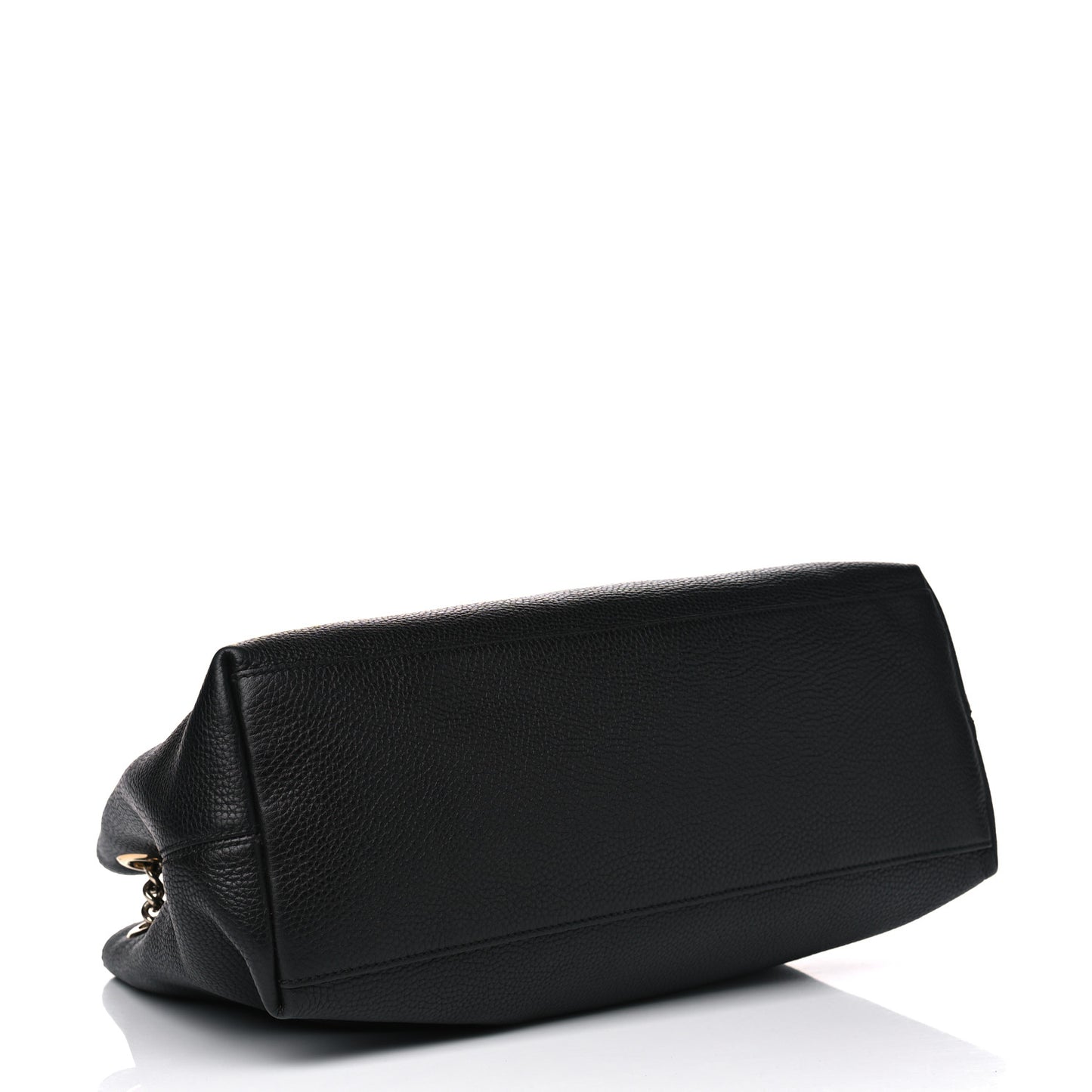 Pebbled Calfskin Medium Soho Chain Shoulder Bag Black
