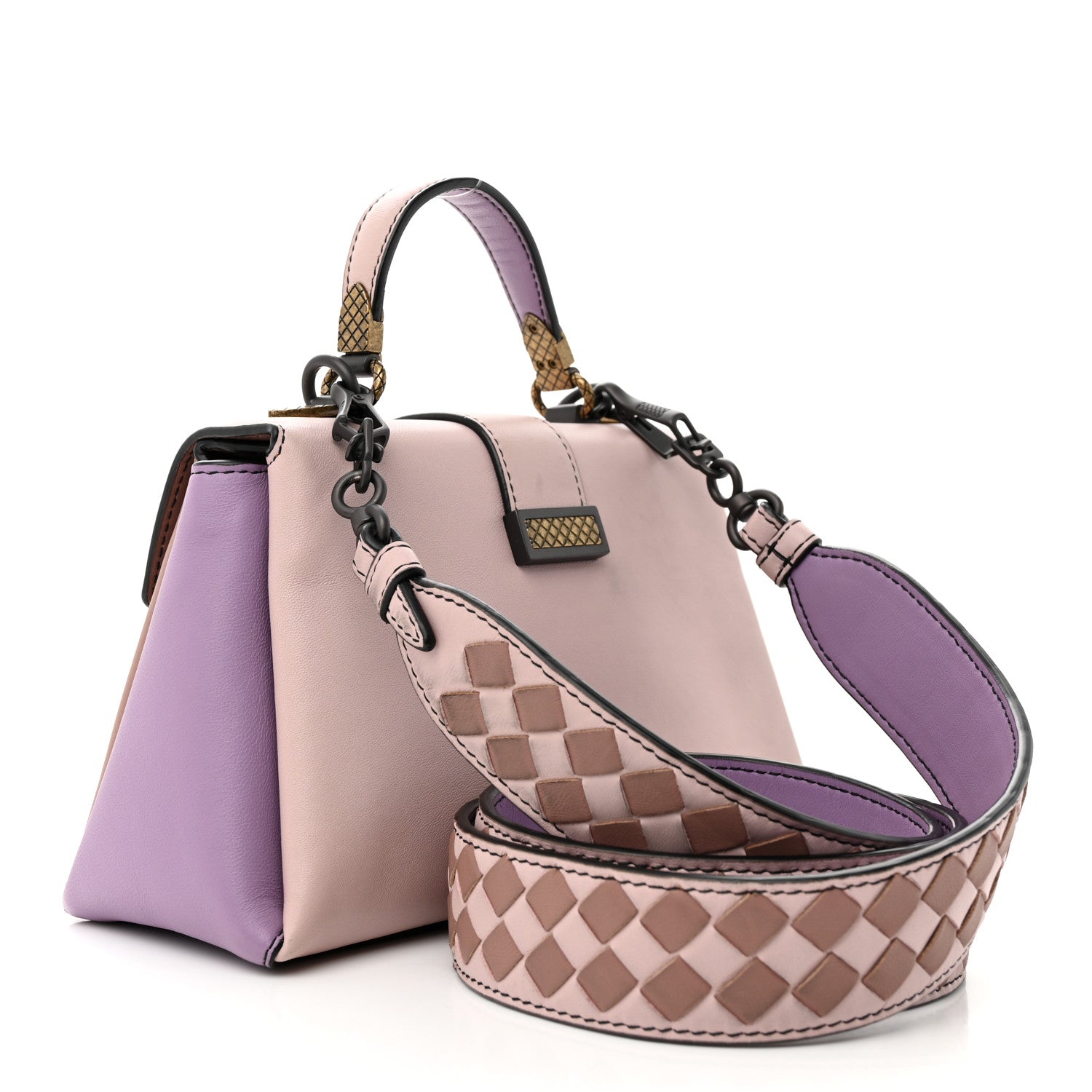 Bottega Veneta Nappa Multicolor Mini Piazza Bag Deco Rose Quartz Wisteria 3 of 17