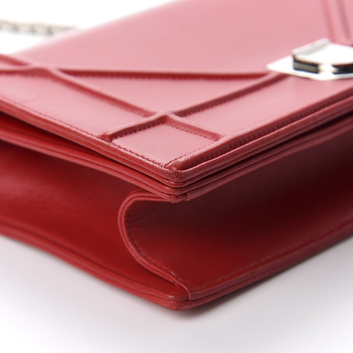 Christian Dior Lambskin Medium Diorama Flap Bag Red 6 of 12