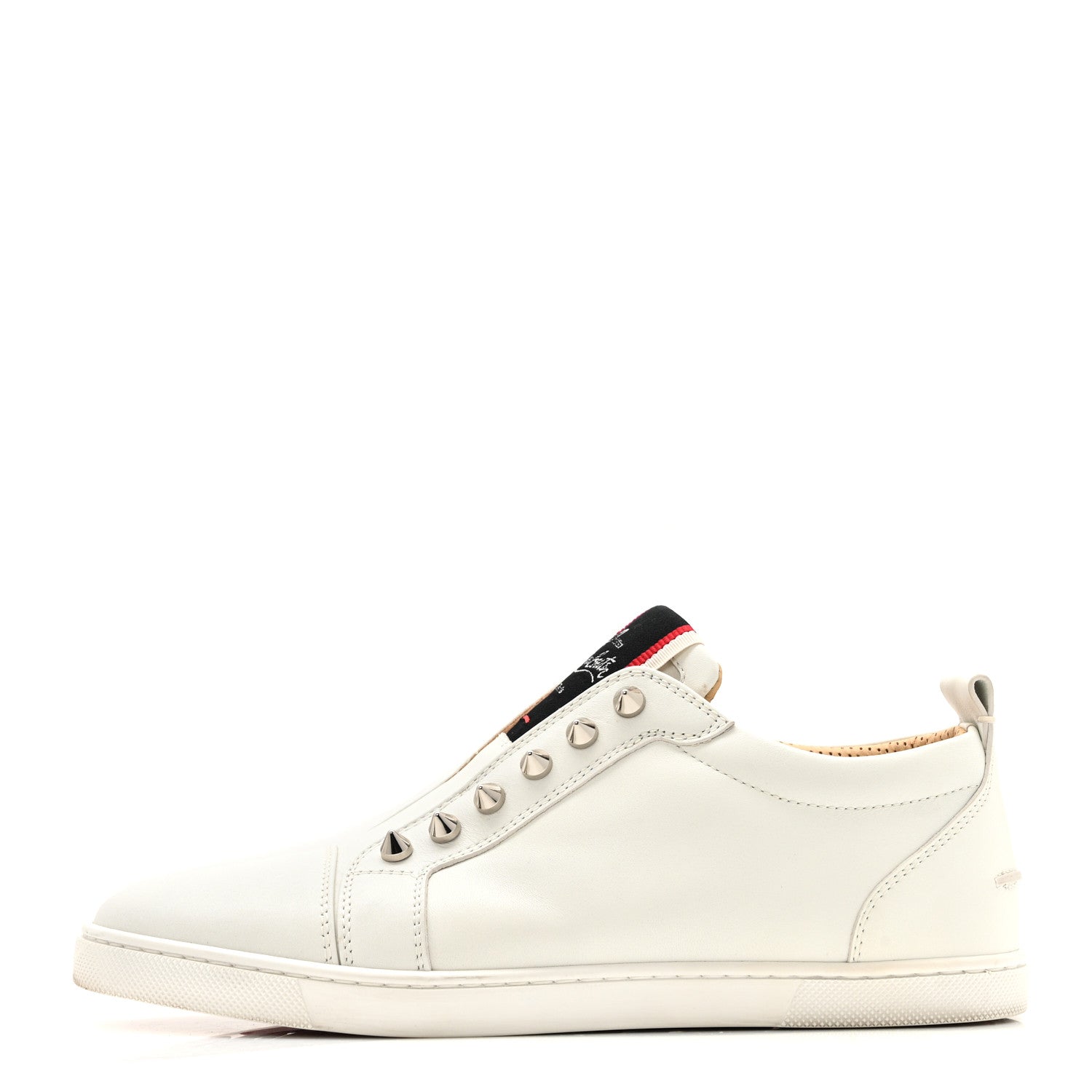 Christian Louboutin Calfskin Womens F.A.V Fique A Vontade Flat Sneakers 38 White 2 of 26