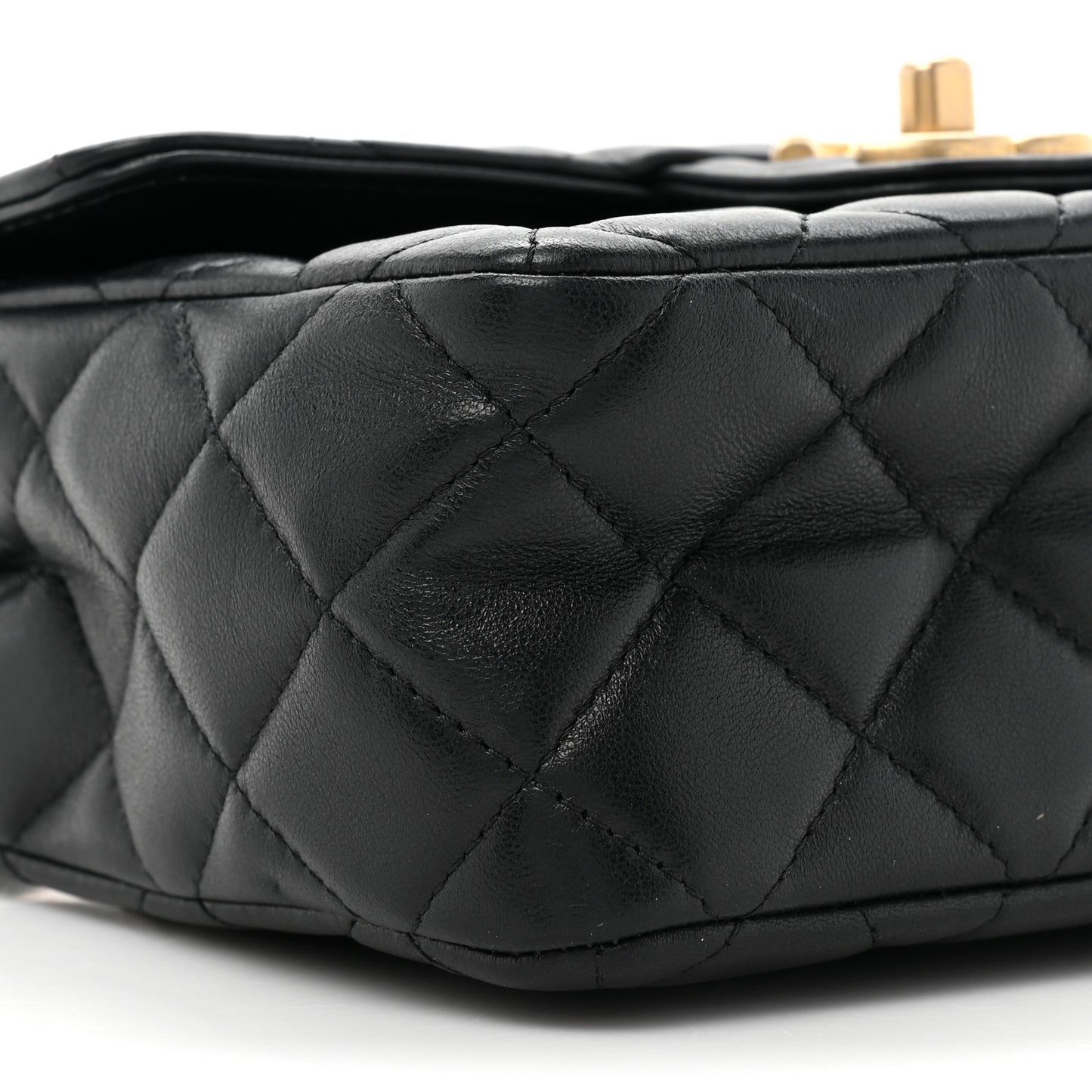 Lambskin Quilted Casino Chips Mini Flap Black