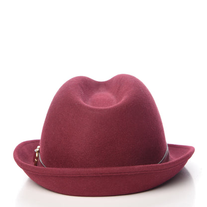Gucci Felt Horsebit Fedora Hat S Burgundy 6 of 9