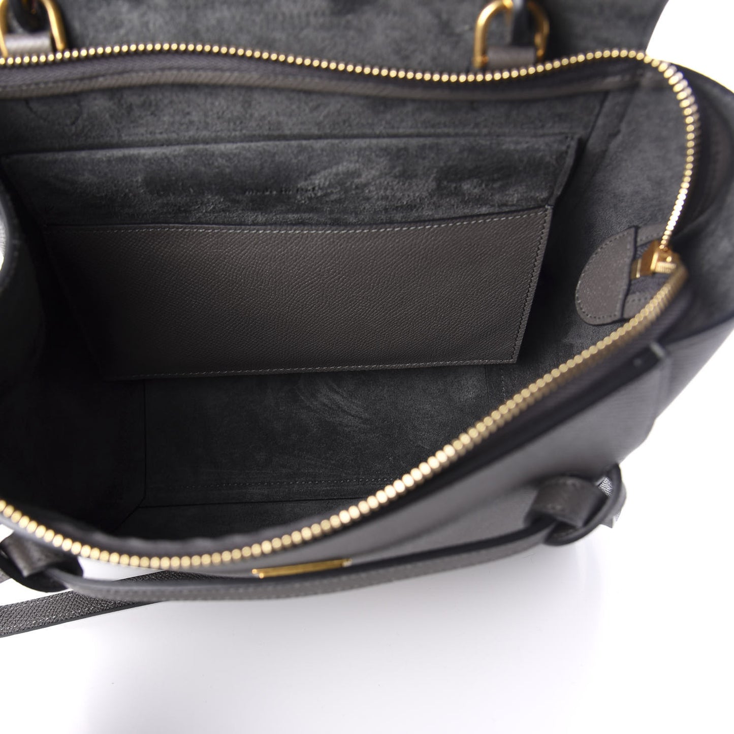 Grained Calfskin Nano Belt Bag Grey