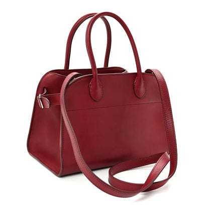 The Row Polished Saddle Calfskin Soft Margaux 10 Bag Amaranto 3 of 9