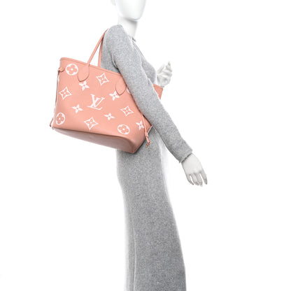 Louis Vuitton Empreinte Monogram Giant Neverfull MM Trianon Pink Cream 2 of 10