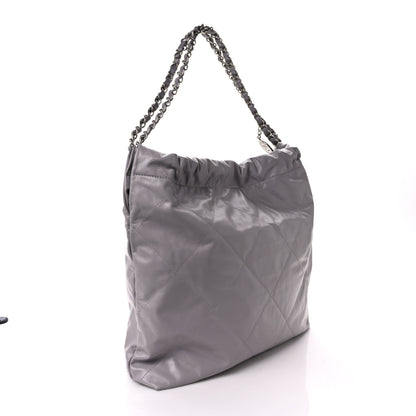 Chanel Shiny Calfskin Quilted Chanel 22 Light Grey 4 of 10