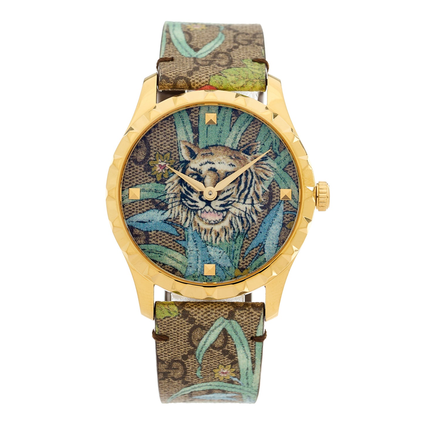 Stainless Steel Canvas 38mm G-Timeless Supreme GG Tiger Quartz Watch Blue