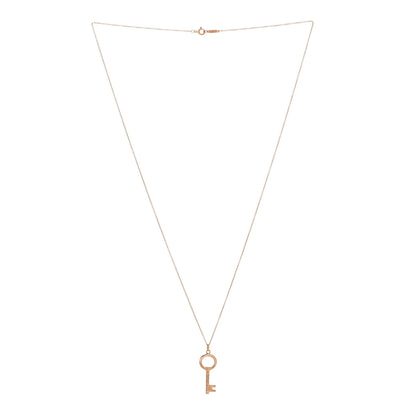 Tiffany 18K Rose Gold Small Open Round Key Pendant Necklace 3 of 4