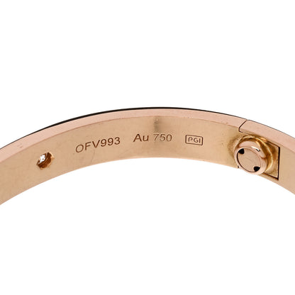 Cartier 18K Pink Gold 4 Diamond LOVE Bracelet 16 7 of 8