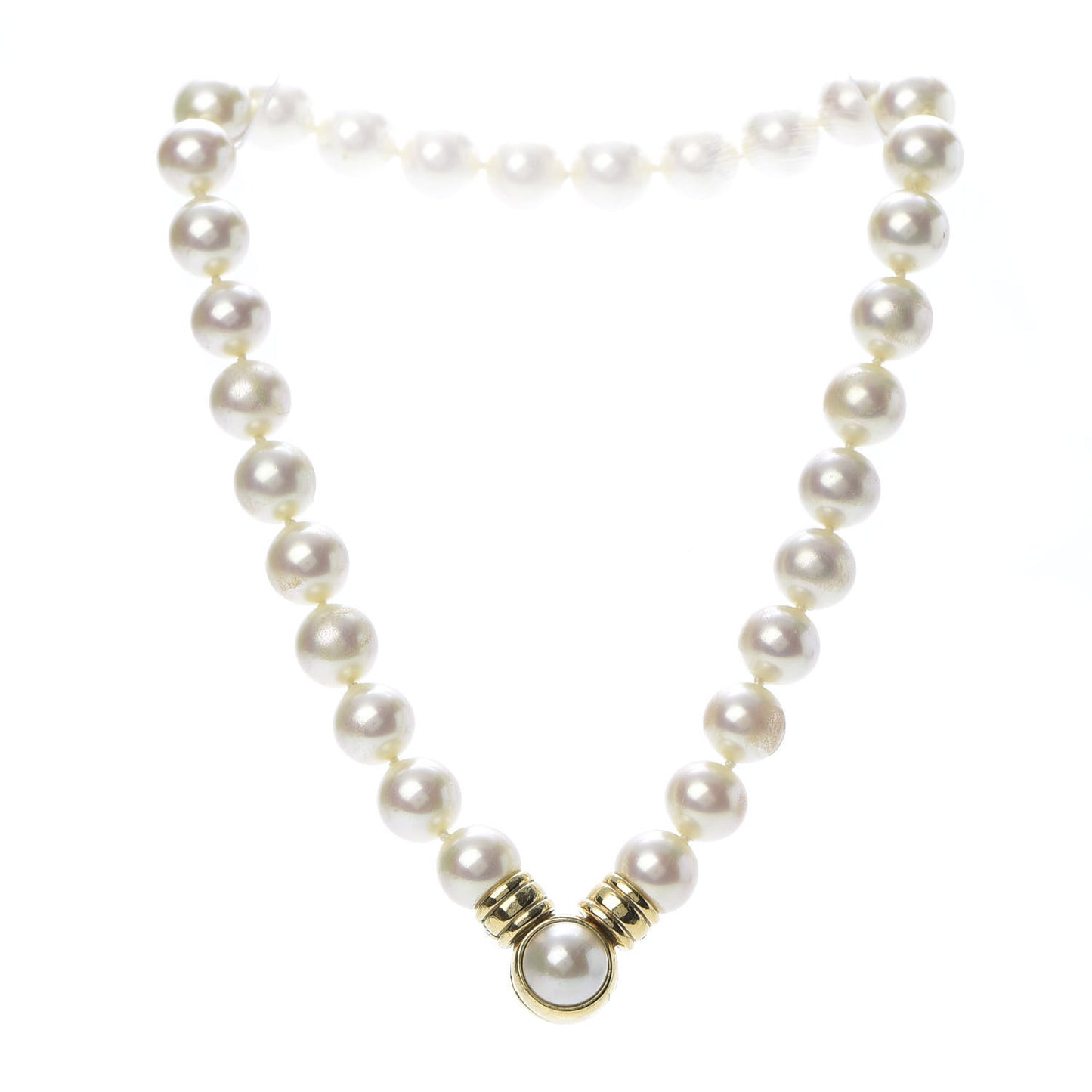Pearl Crystal Necklace Gold