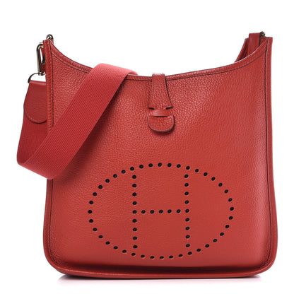 Hermes Taurillon Clemence Evelyne II PM Vermillion 1 of 8