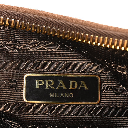 Prada Scamosciato Suede Mini Re-Edition Shoulder Bag Cacao 6 of 10