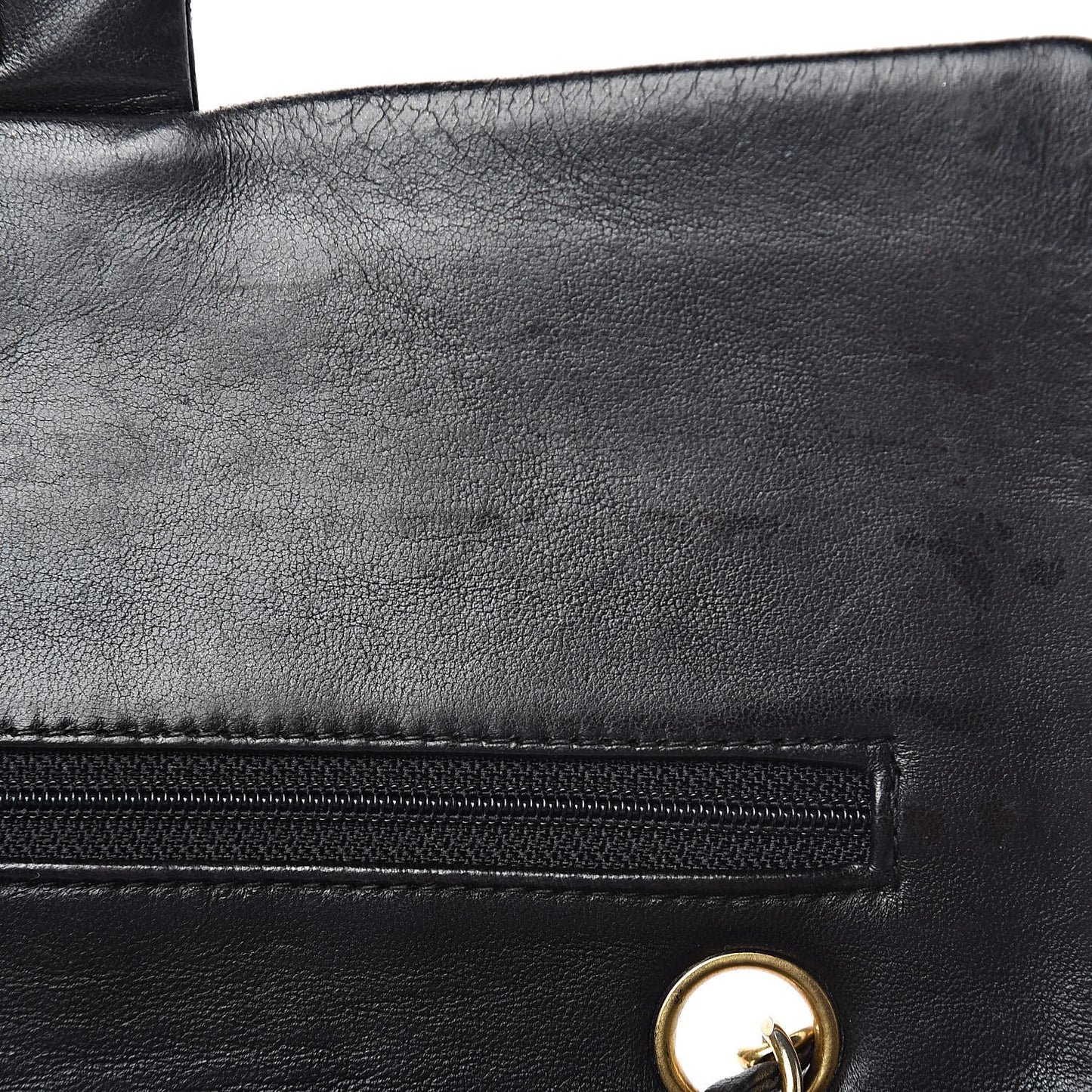 Lambskin Medium Single Flap Black