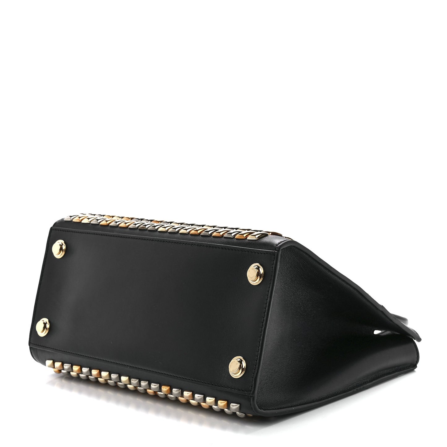 Calfskin Studded City Steamer PM Black