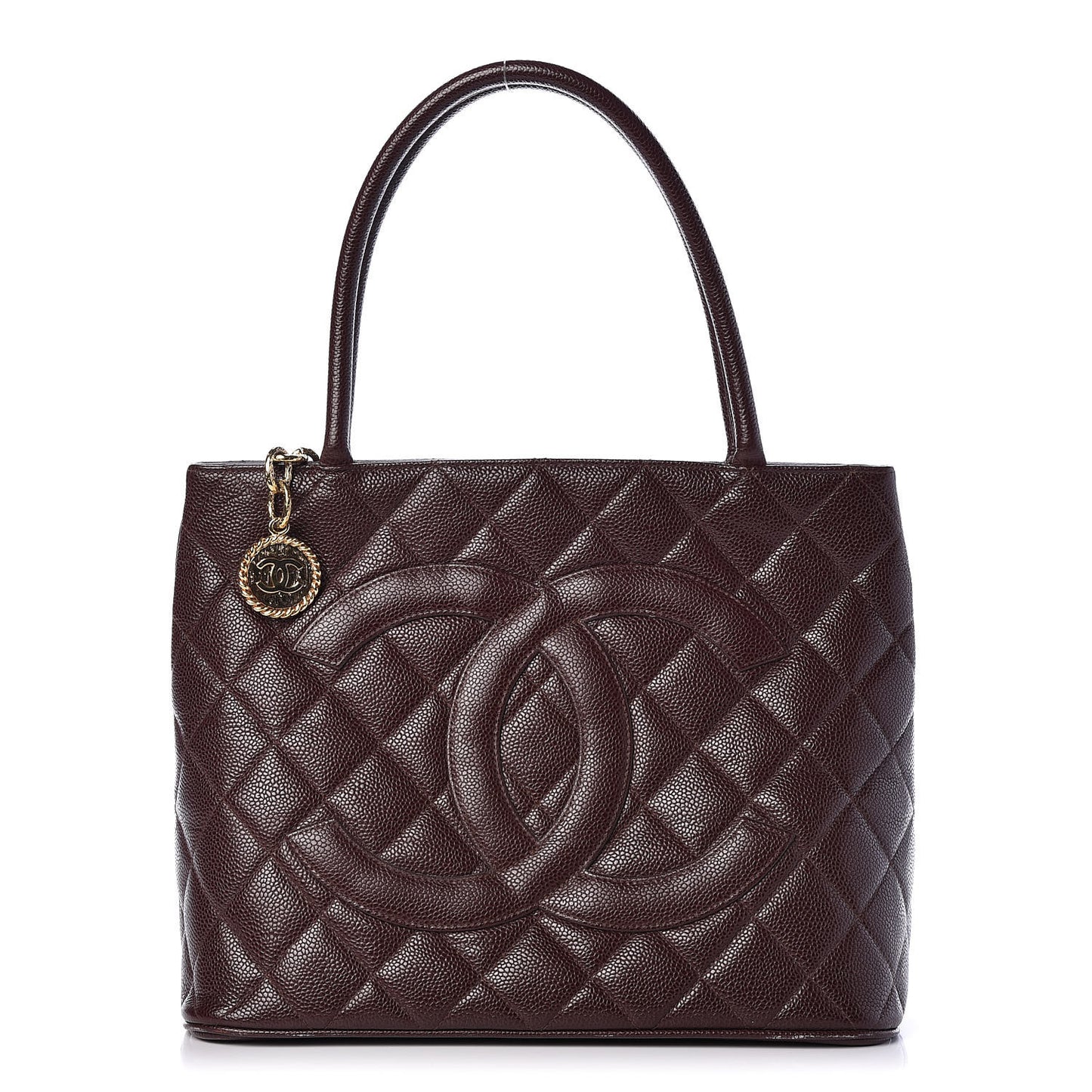 Caviar Quilted Medallion Tote Brown