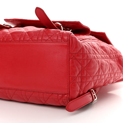 Christian Dior Lambskin Cannage Large Stardust Backpack Red 10 of 13