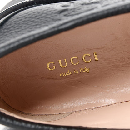 Gucci Piuma Calfskin Embossed Womens Jeanne Platform Lug Sole 30/45mm Loafers 37.5 Black 7 of 9