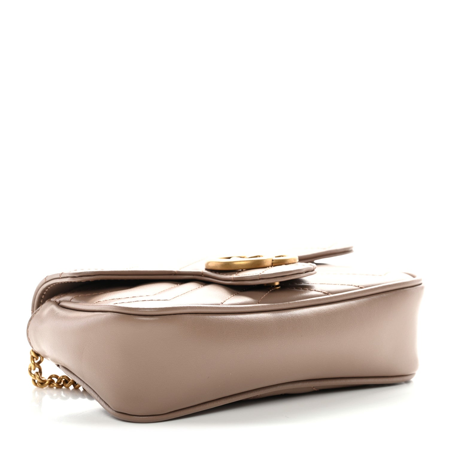 Gucci Calfskin Matelasse Super Mini GG Marmont Shoulder Bag Porcelain Rose 4 of 9