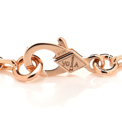 Van Cleef & Arpels 18K Rose Gold Carnelian Mother of Pearl Onyx 5 Motifs Lucky Spring Bracelet 4 of 6