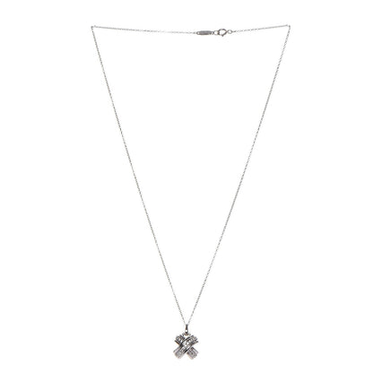 Tiffany 18K White Gold Diamond Signature X Pendant Necklace 3 of 7