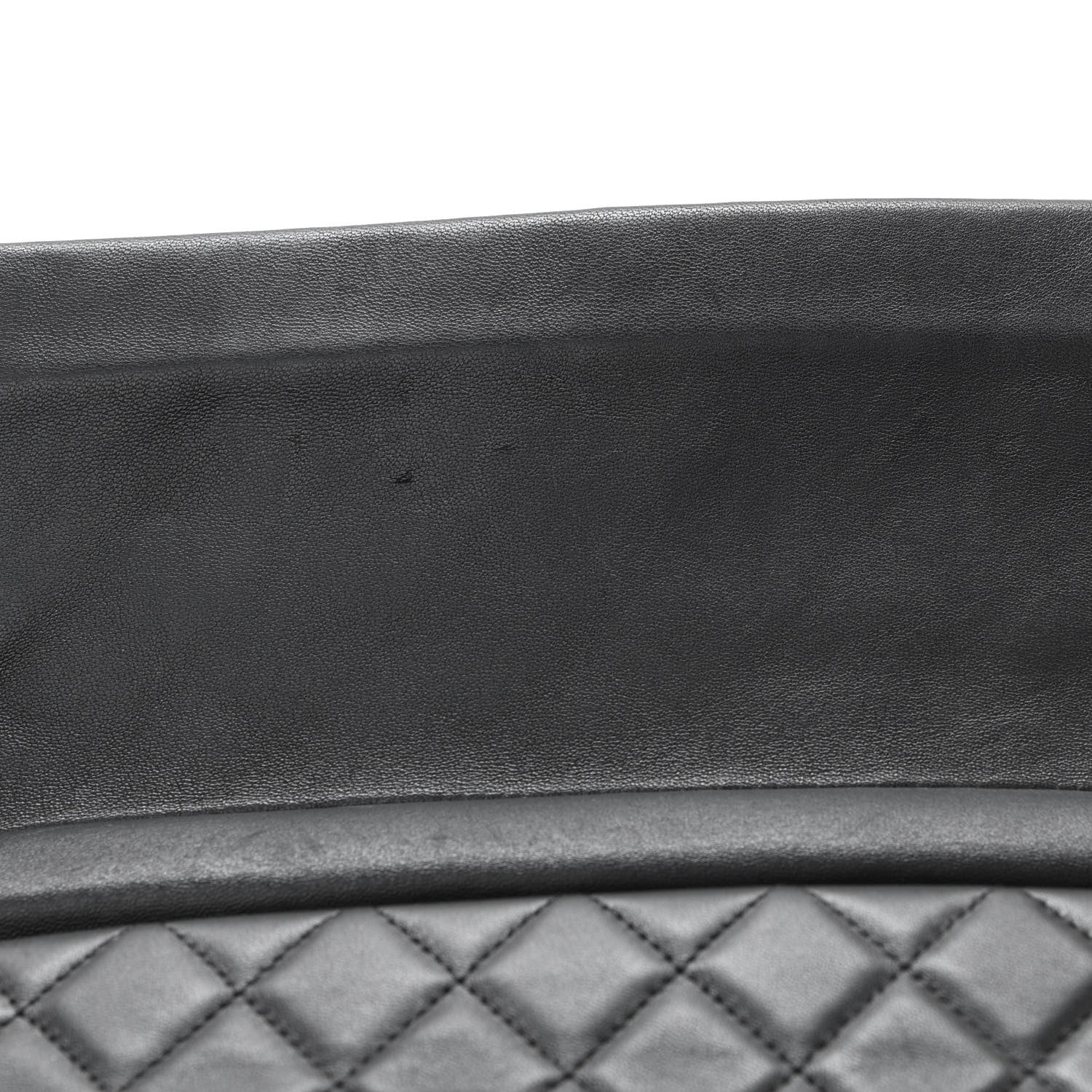Chanel Lambskin Quilted Beauty CC Boy Clutch Black 9 of 9