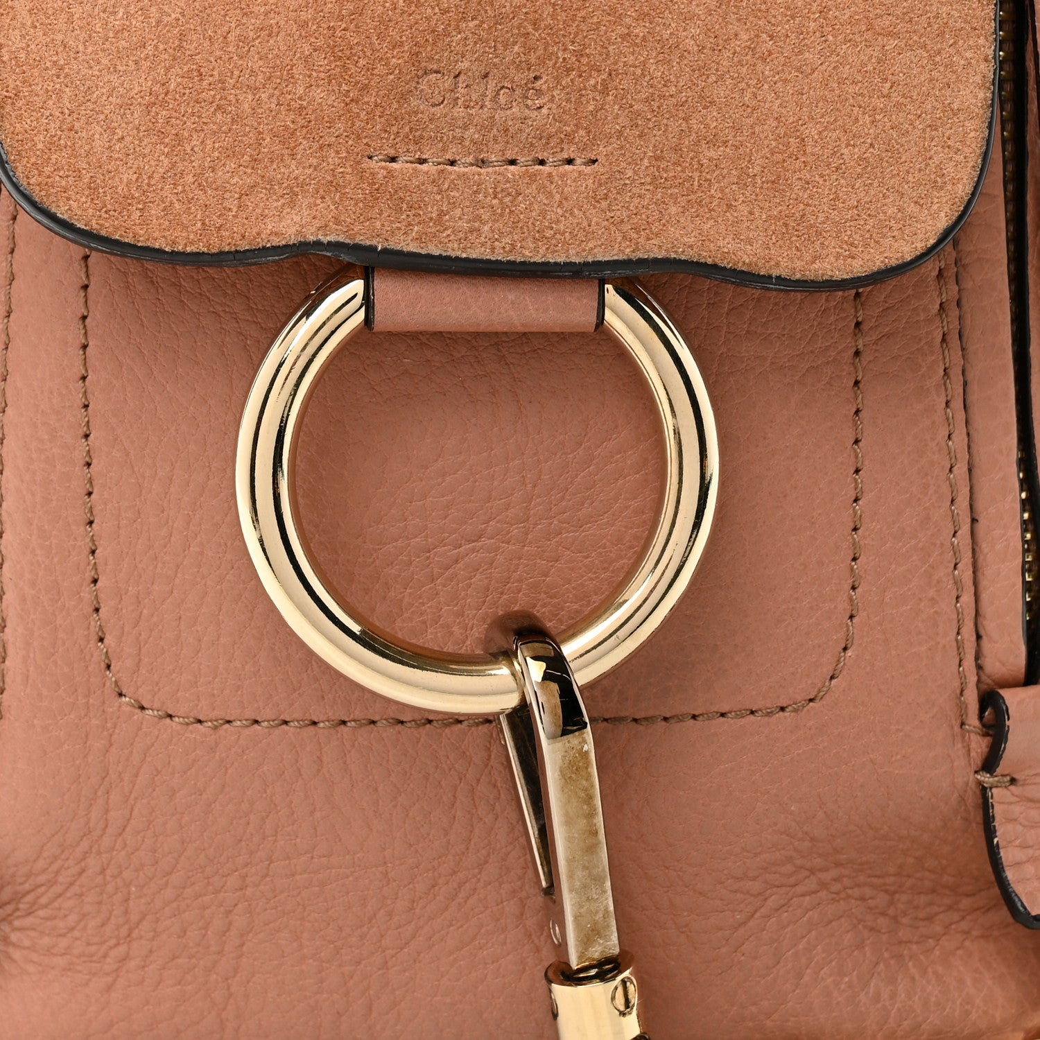 Chloe Suede Calfskin Small Faye Backpack Nougat 8 of 13