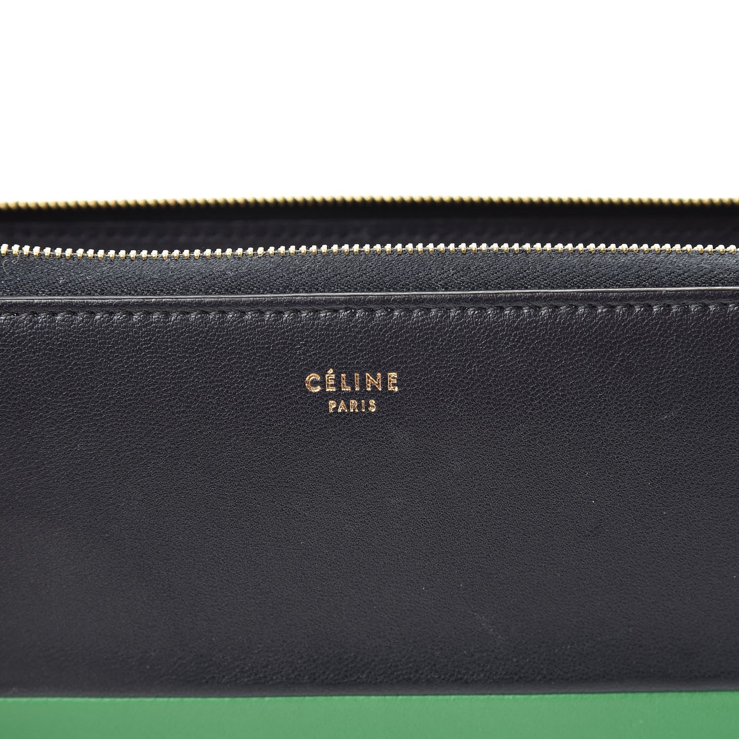 Celine Lambskin Large Zip Around Multifunction Wallet Grass Navy 6 of 11
