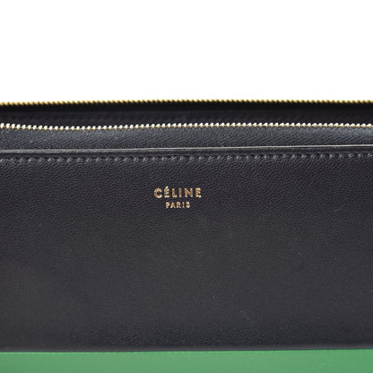 Celine Lambskin Large Zip Around Multifunction Wallet Grass Navy 6 of 11