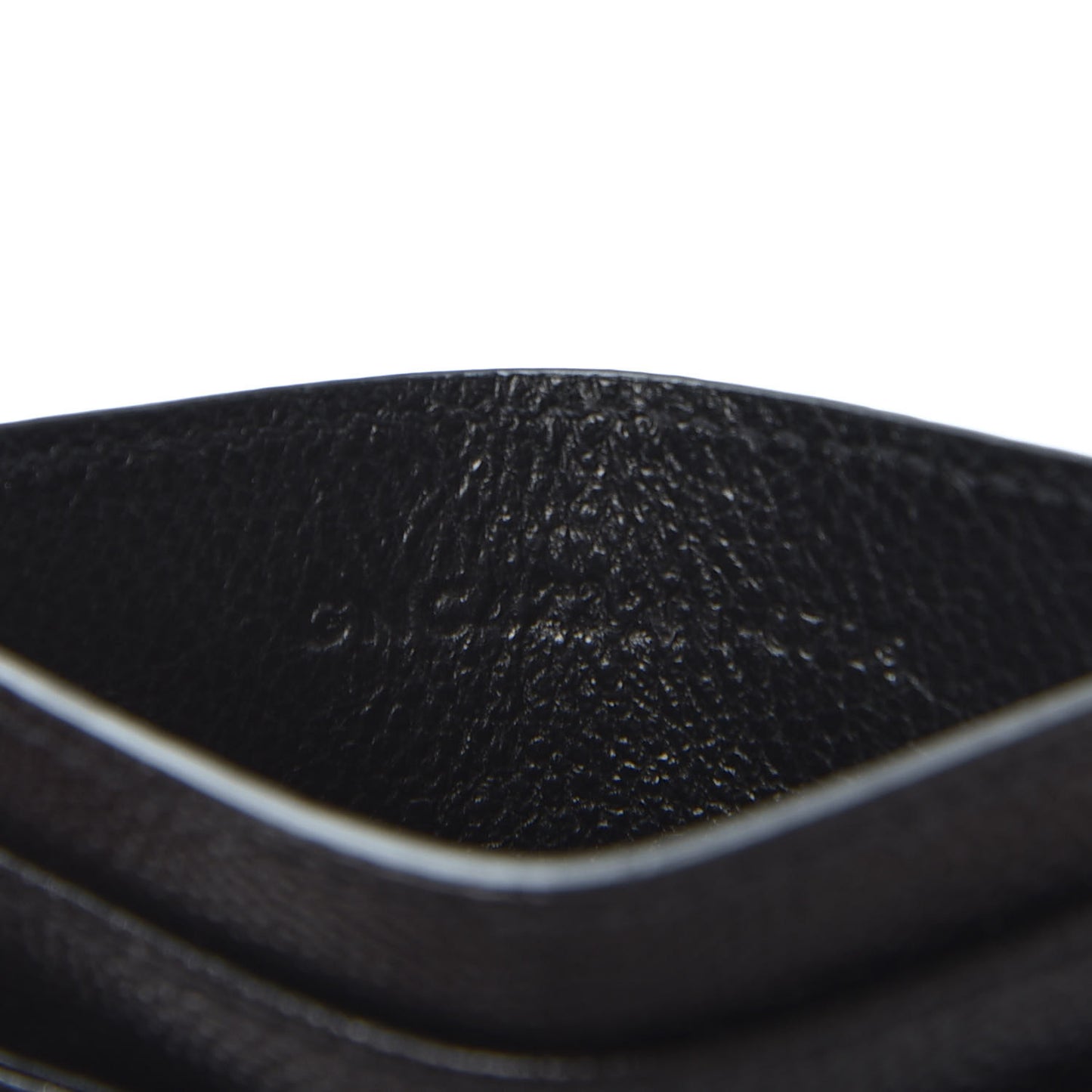 Grain De Poudre Matelasse Chevron Monogram Credit Card Case Black